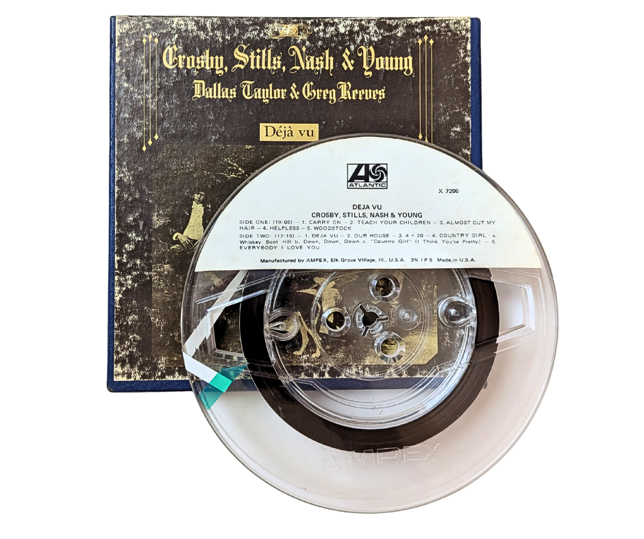 Crosby, Stills, Nash & Young Déjà Vu Reel to Reel Tape 4-Track 3¾ IPS Ampex Atlantic X7200