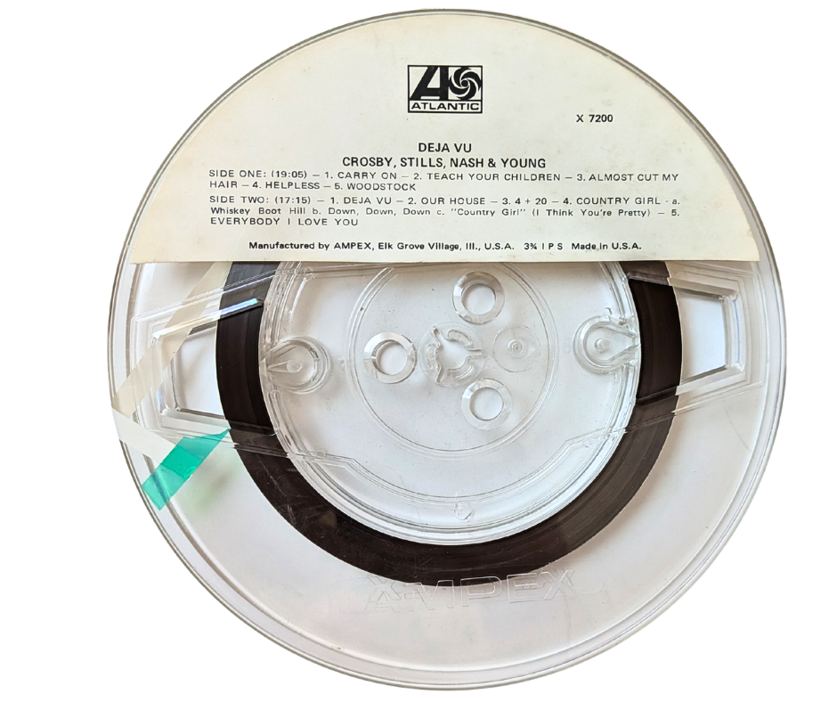 Crosby, Stills, Nash & Young Déjà Vu Reel to Reel Tape 4-Track 3¾ IPS Ampex Atlantic X7200