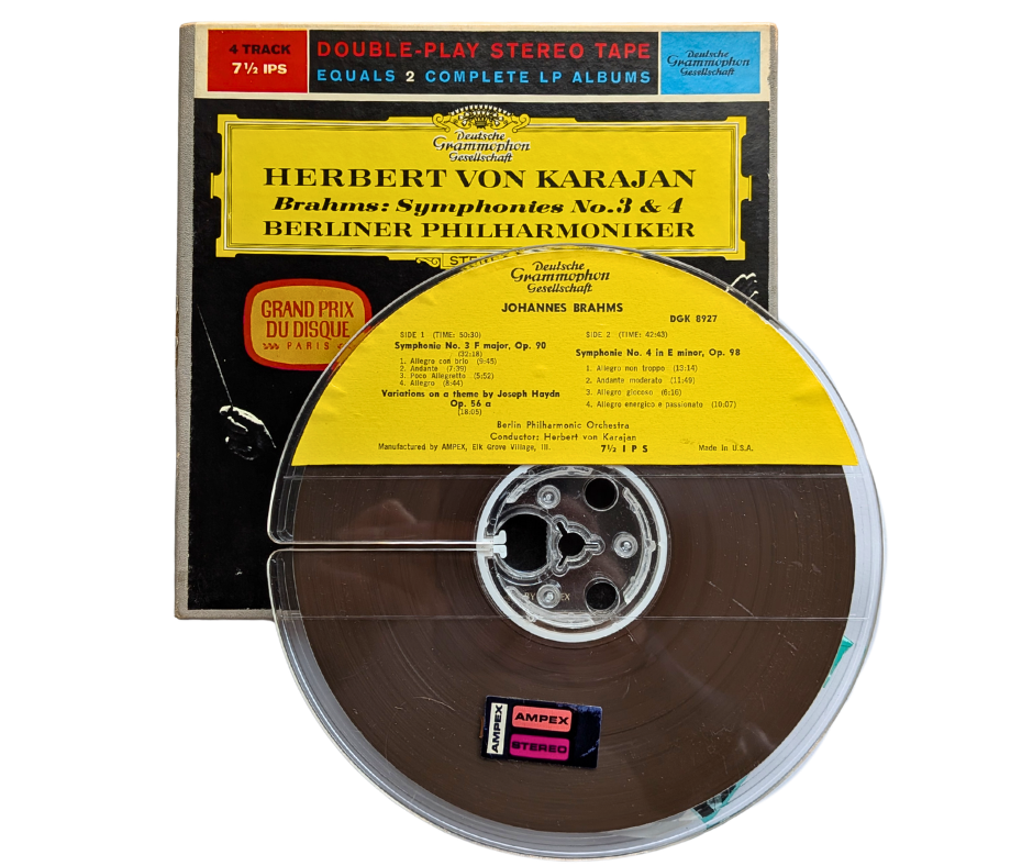 *Brahms: Symphonies Nos. 3 & 4 - Karajan - 4 Track Stereo Double-Play, 7 1/2 IPS (DGK 8927)