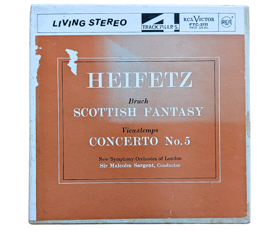 Scottish Fantasy / Concerto No. 5 - Jascha Heifetz - Reel to Reel Tape, 4 Track 7 1/2 IPS