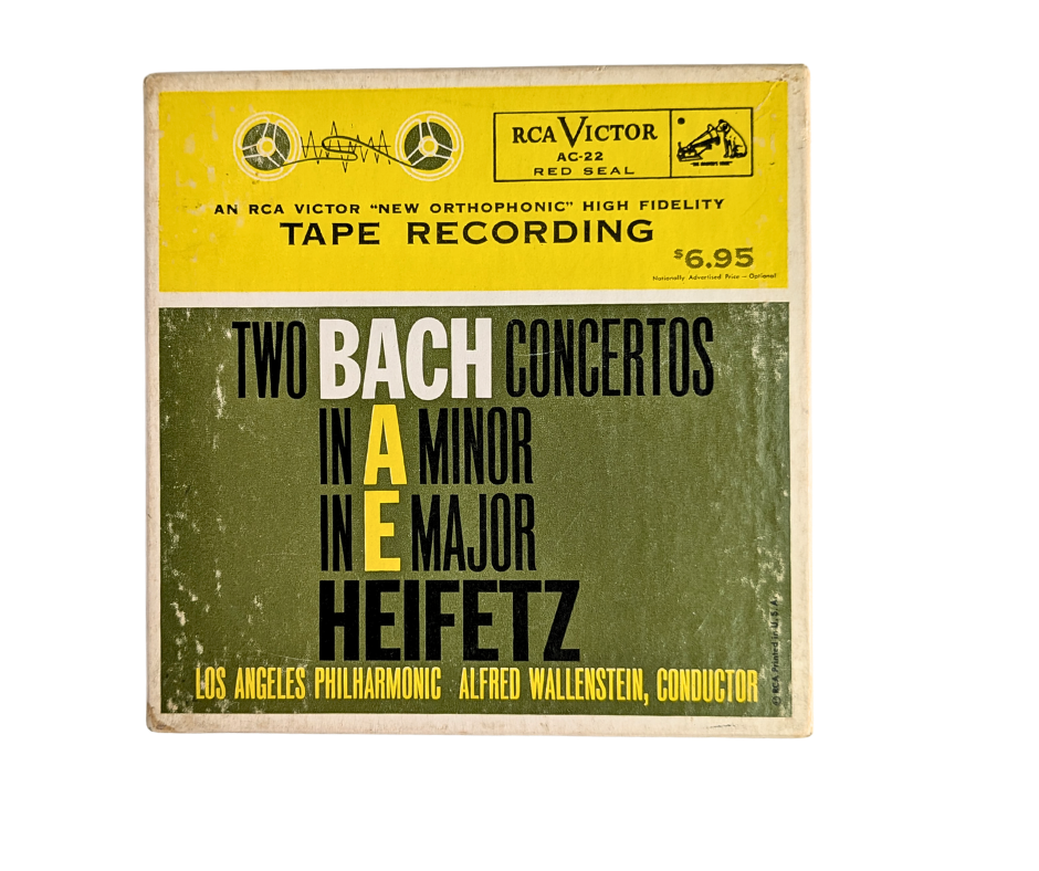 Two Bach Concertos in A Minor and in E Major, Alfred Wallenstein- 2 Track Mono Reel to Reel Tapes, 7 1/2 IPS