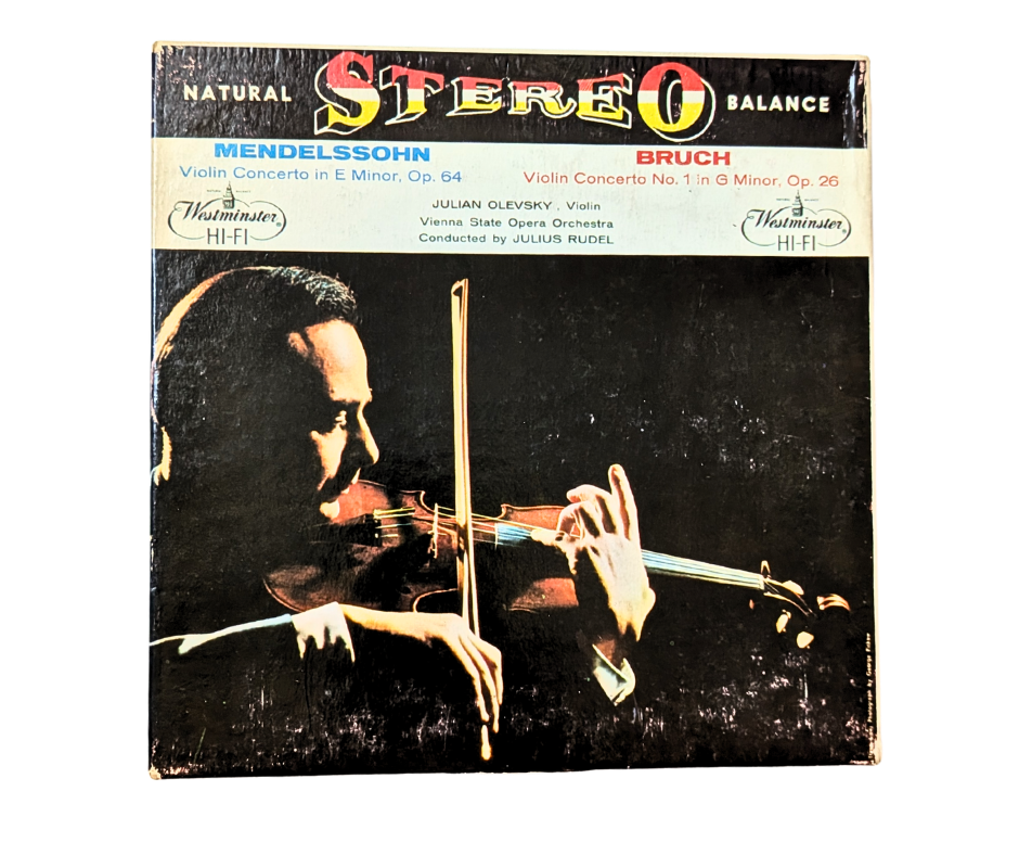 Westminster Stereotapes WTC-129 Mendelssohn & Bruch Violin Concertos – Julian Olevsky – 4 Track 7 1/2 IPS Reel to Reel