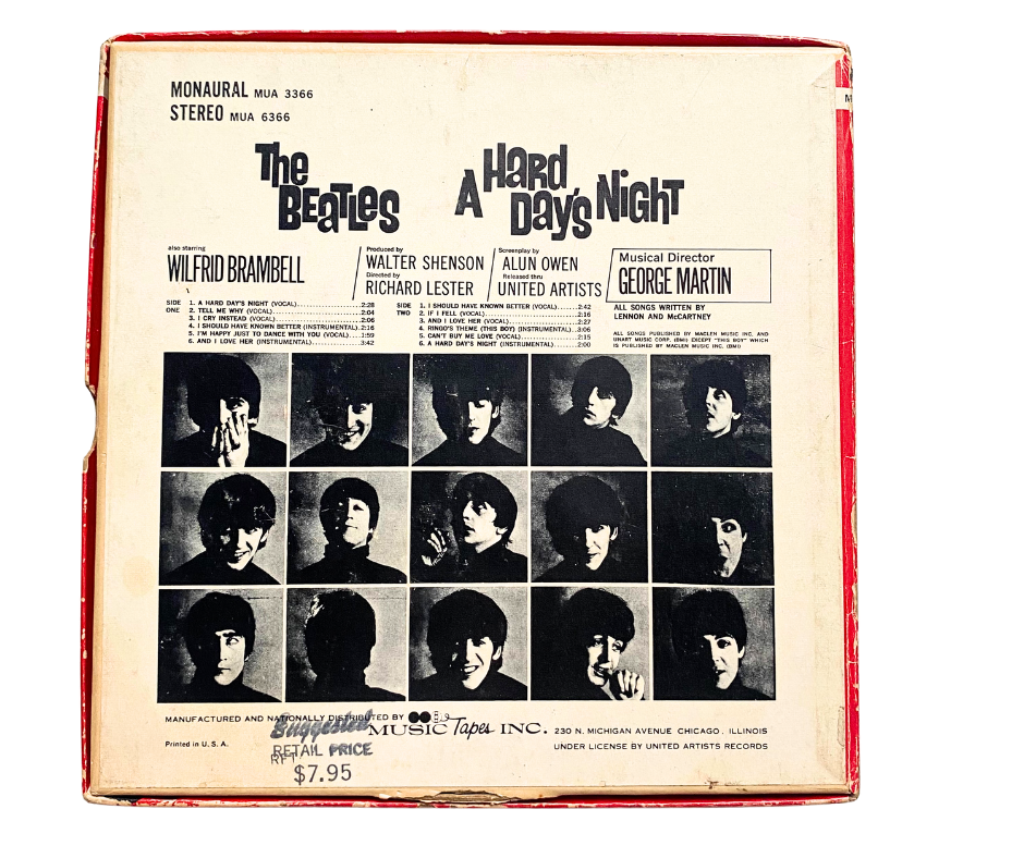 A Hard Day's Night:Original Motion Picture Sound Track, The Beatles- 4 track reel to reel tape,  7 1/2 IPS