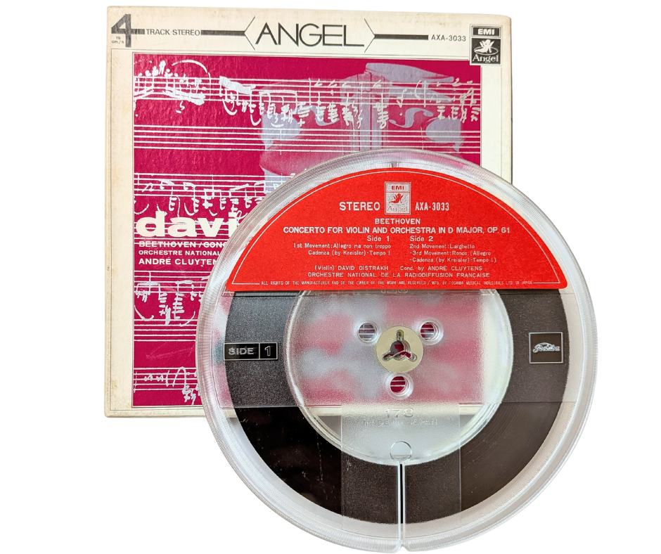 Bethoven Concerto for Violin and Orchestra in D Minor- 4 Track Reel to Reel Tape, 7 1/2 IPS