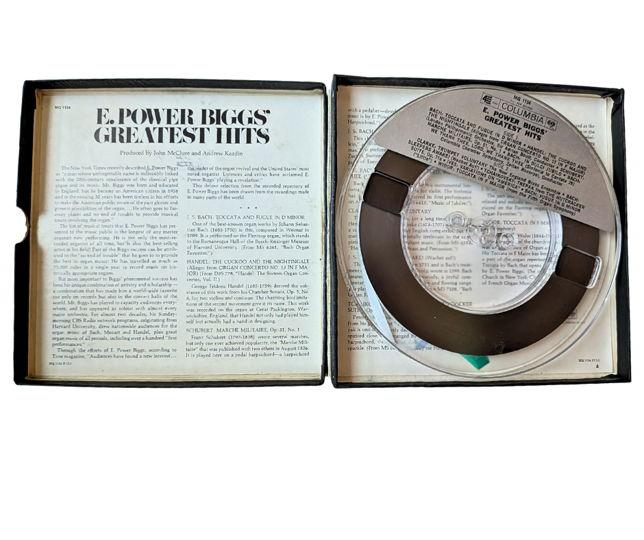 Greatest Hits, E. Power Biggs- 4 Track Reel to Reel Tapes, 3 3/4 IPS