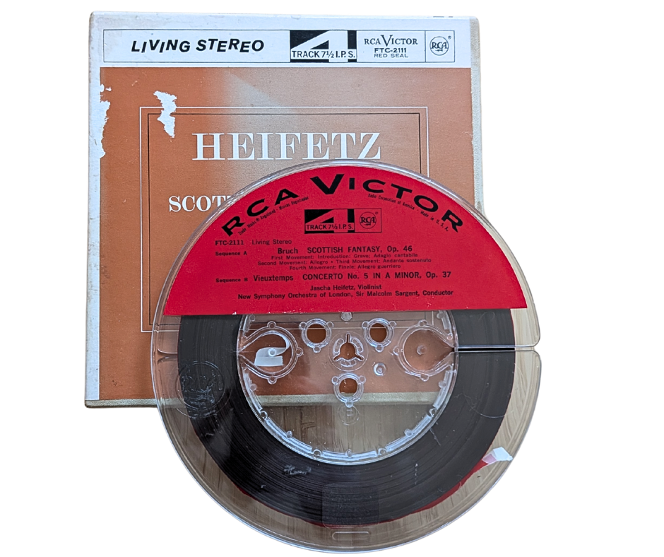 Scottish Fantasy / Concerto No. 5 - Jascha Heifetz - Reel to Reel Tape, 4 Track 7 1/2 IPS