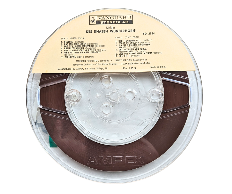 Gustav Mahler, Des Knaben Wunderhorn - 4 Track Stereo Reel to Reel Tapes, 7 1/2 IPS