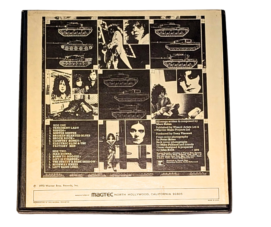 T-rex, Tanx- 4 Track Reel to Reel Tape, 7 1/2 IPS