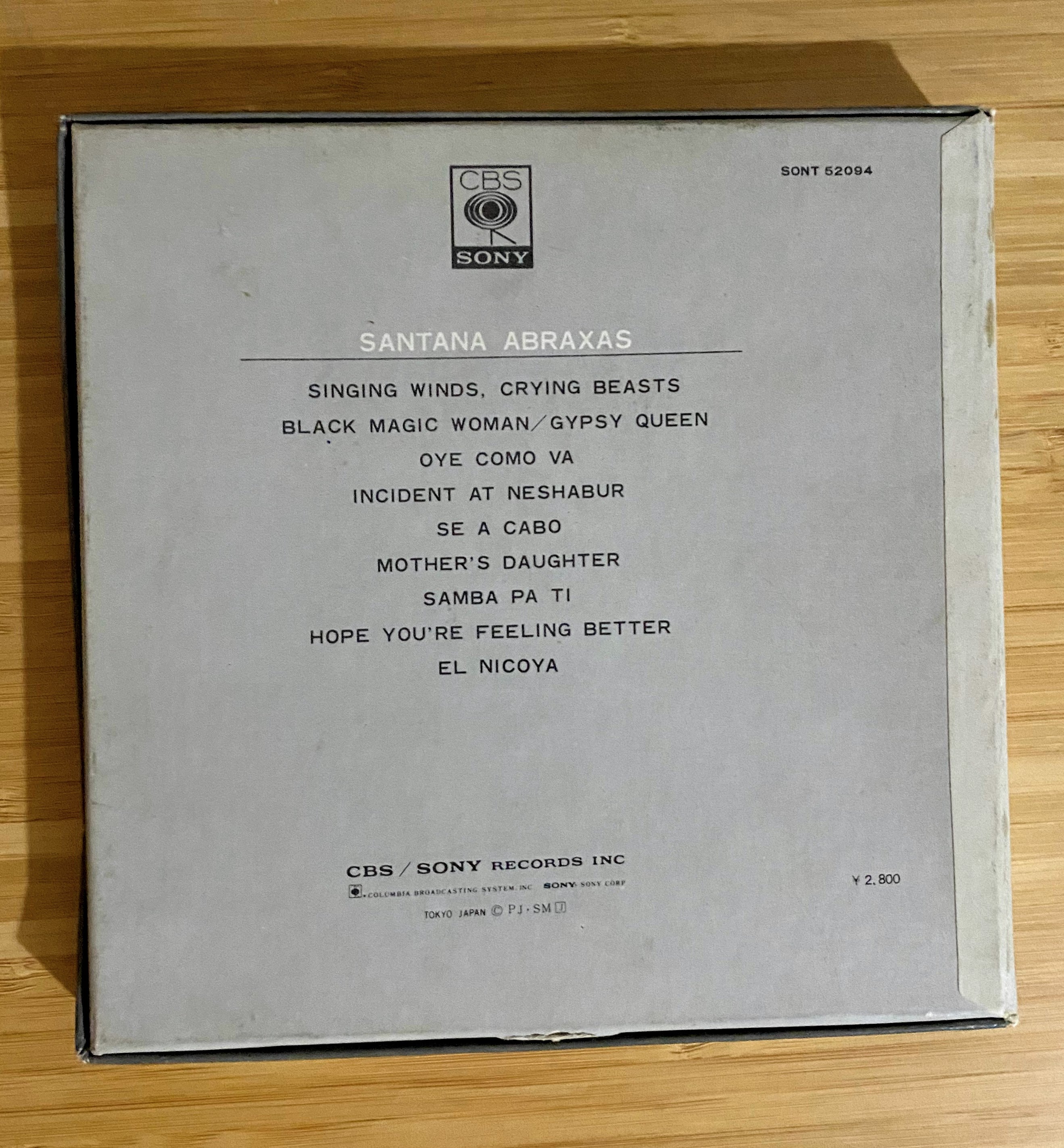 7 1/2 ips Abraxas, Santana- CBS Japan Only - 4 track reel to reel tape