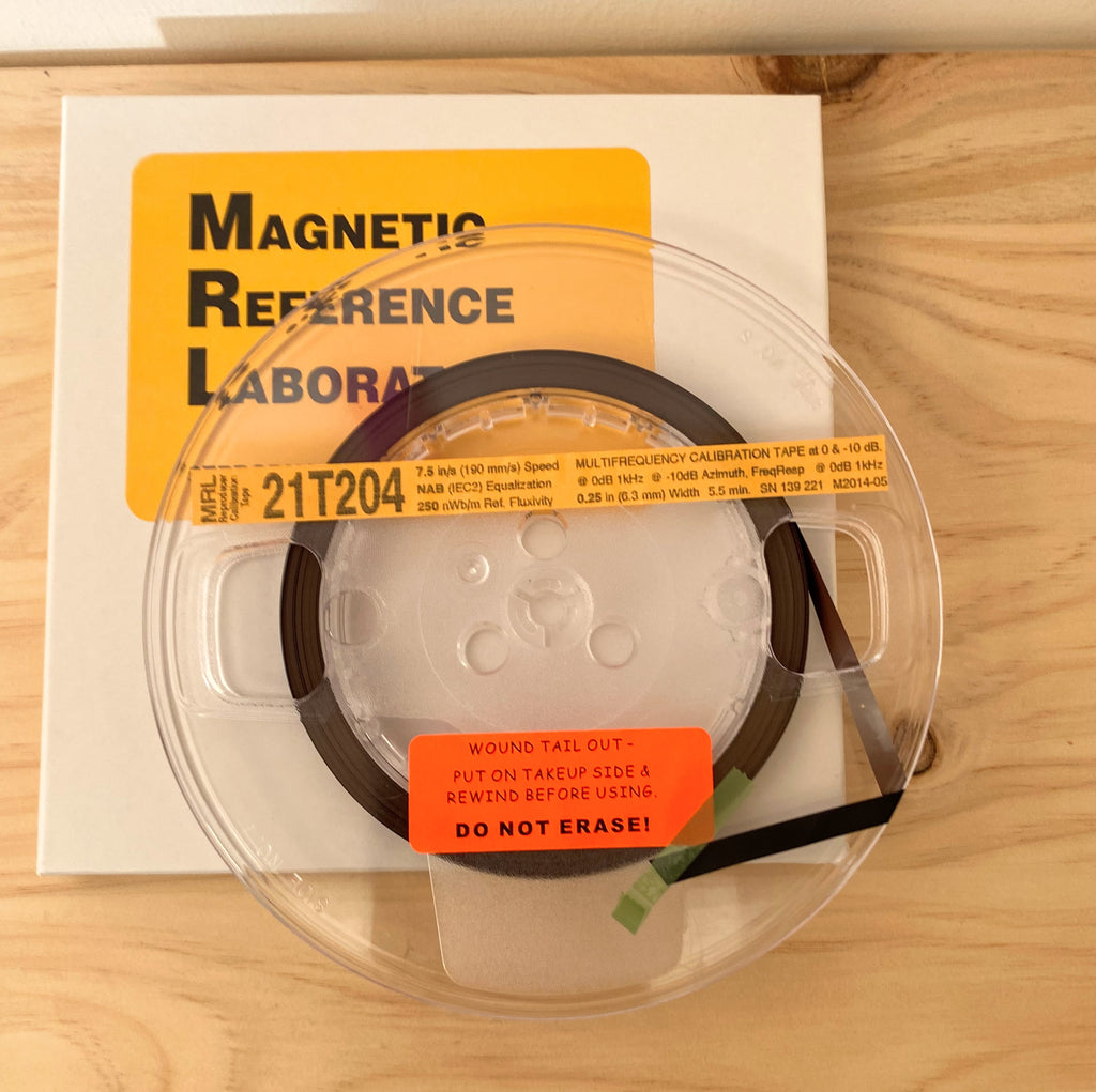 Reproducer Calibration Tape, Magnetic Reference Laboratory–21T204 7 1/2 IPS, 1/4" reel tape (NAB, 250 nWb/m)