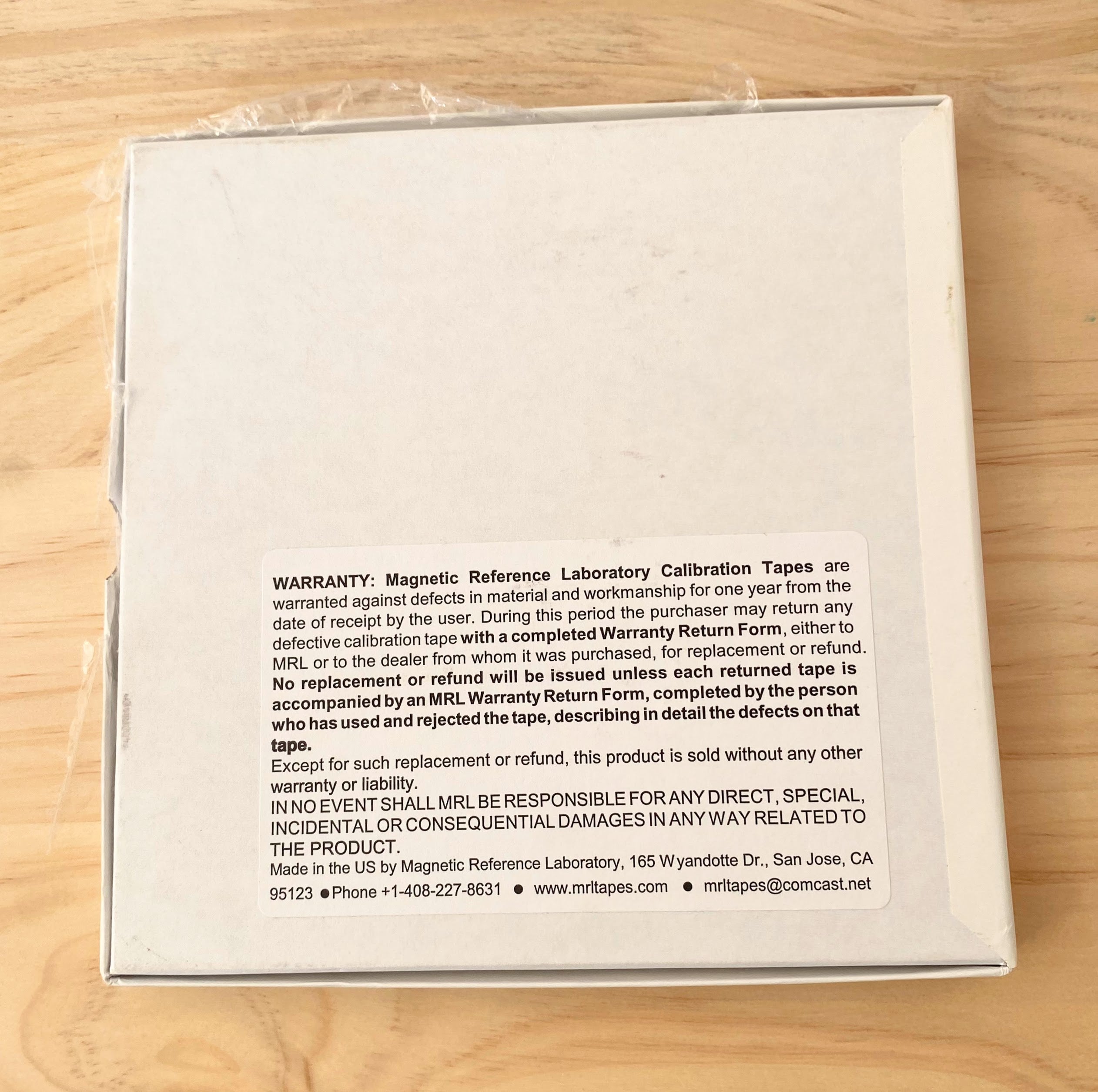Reproducer Calibration Tape, Magnetic Reference Laboratory-21L221 30IPS