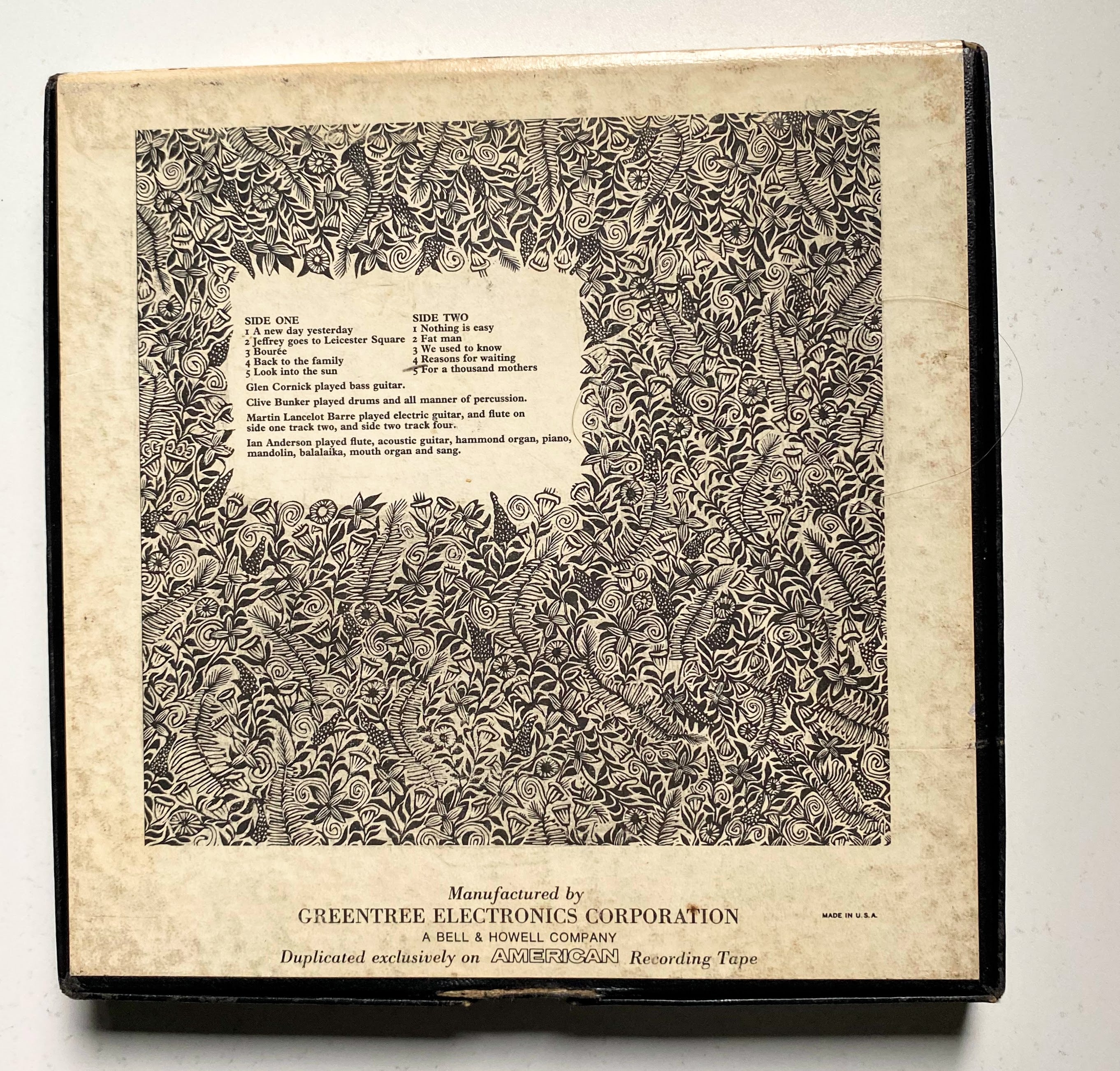 Stand Up, Jethro Tull- 4 track reel to reel tape, 3 3/4 IPS