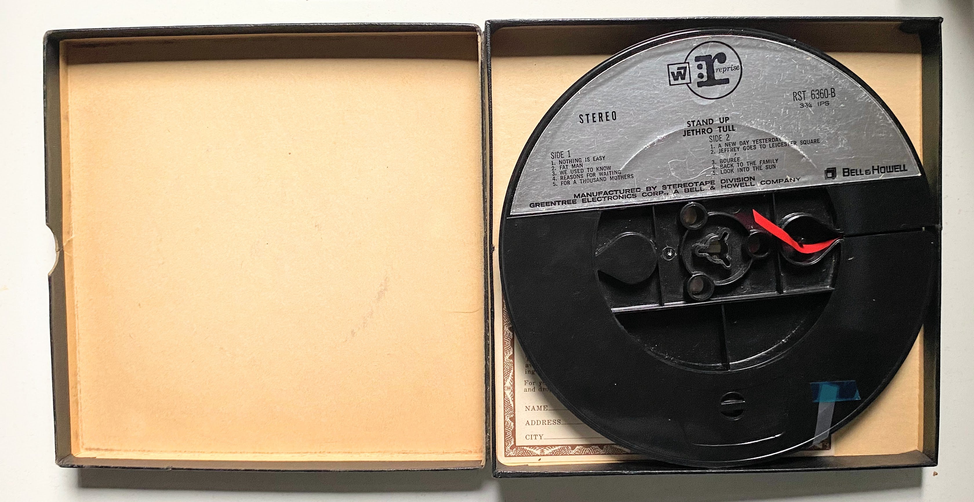 Stand Up, Jethro Tull- 4 track reel to reel tape, 3 3/4 IPS