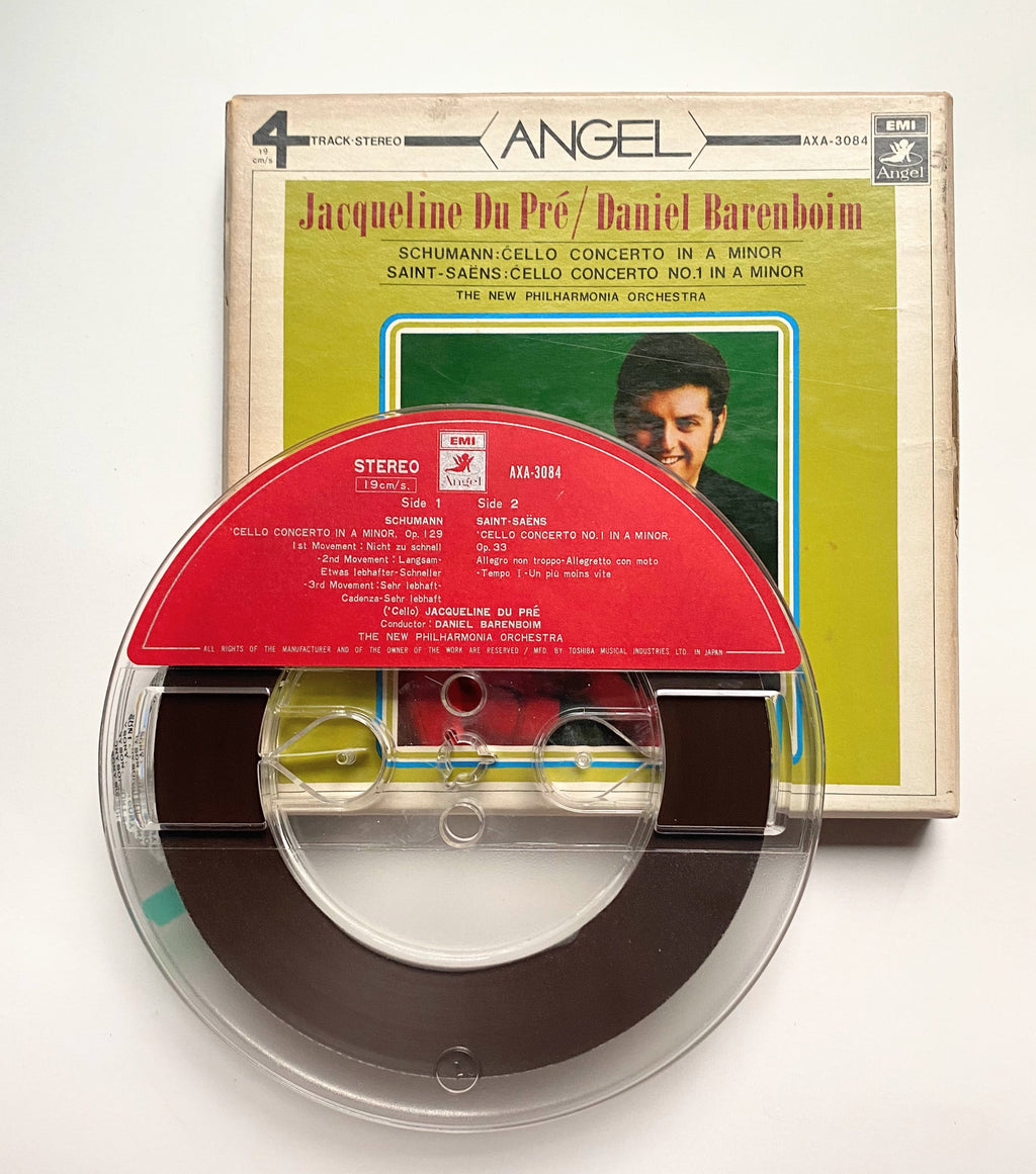 Schuman: Cello Concerto in A Minor, Jacqueline Du Pre & Daniel Barenboim- 4 track reel to reel tape, 7 1/2 IPS