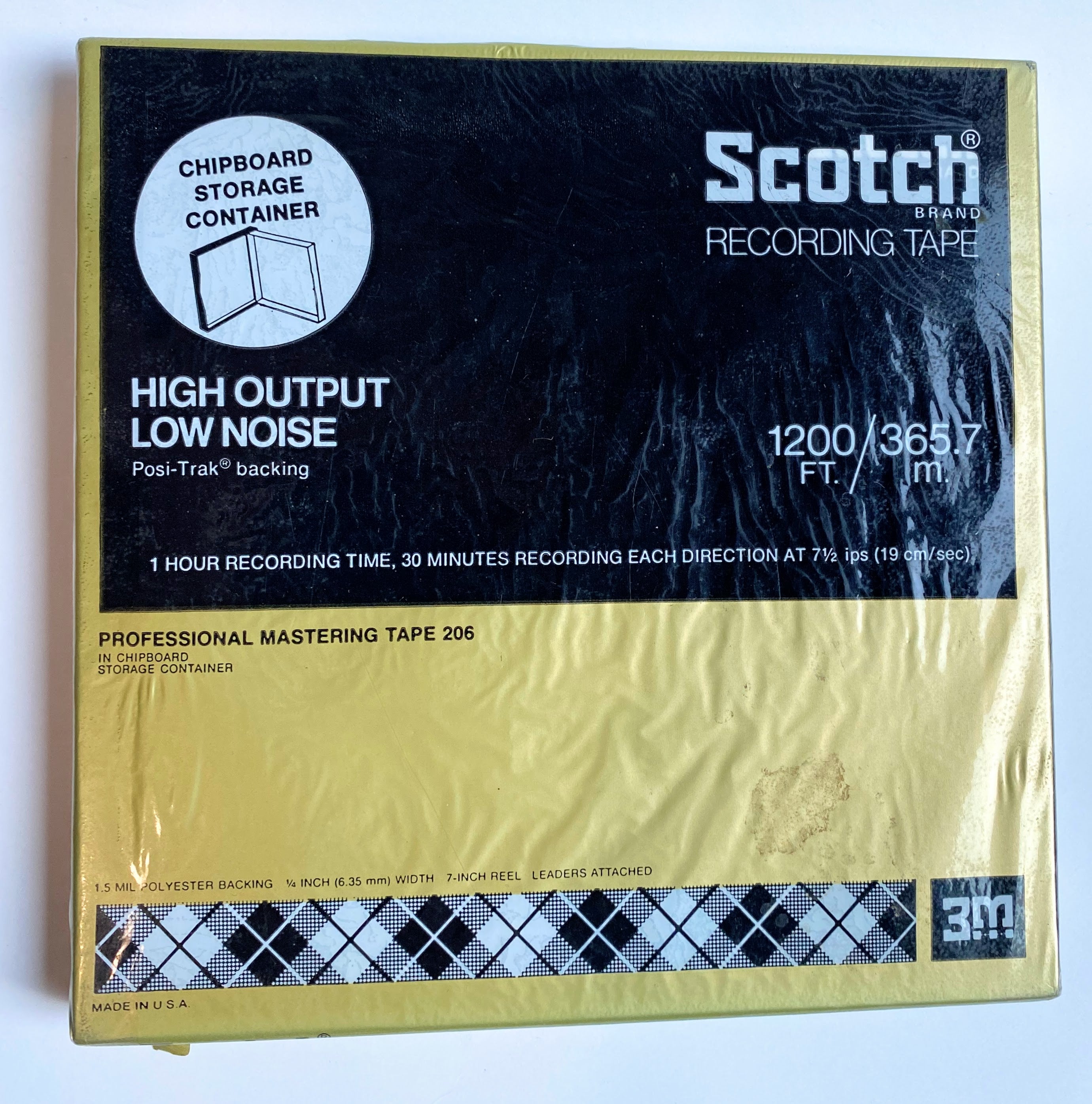 [Sealed] Professional Mastering Tape, Scotch- High Output, Low Noise, 12000 ft., 1.5 Mil