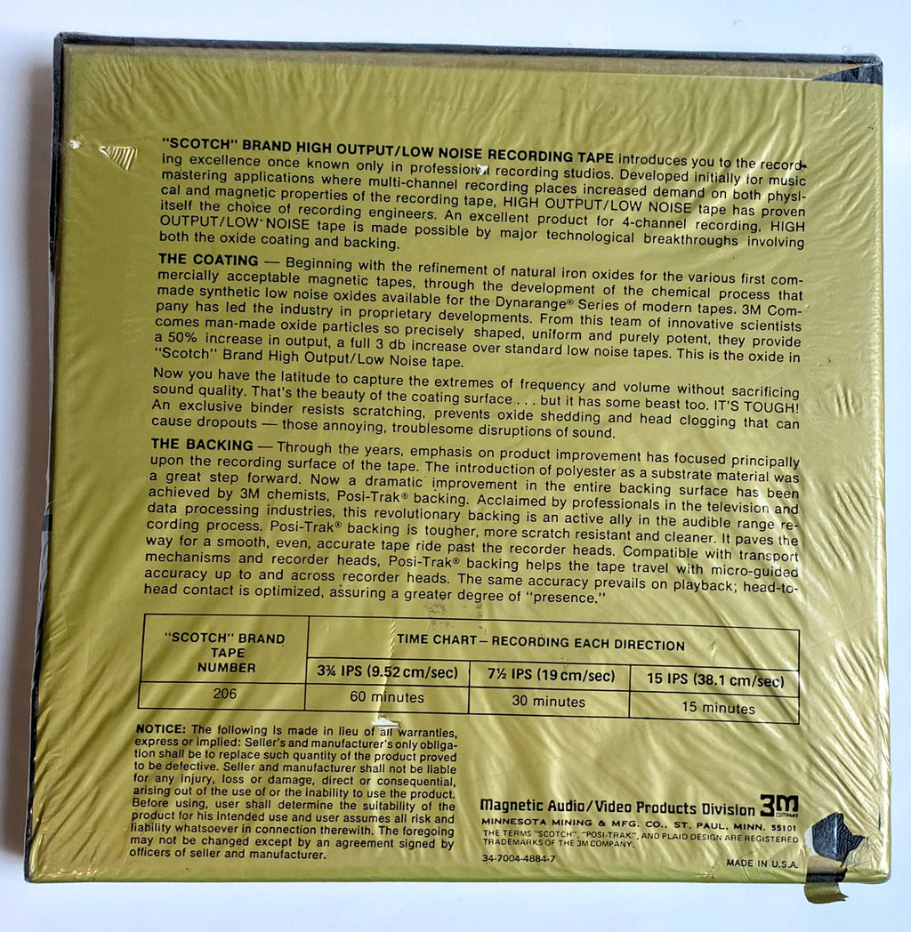 [Sealed] Professional Mastering Tape, Scotch- High Output, Low Noise, 12000 ft., 1.5 Mil