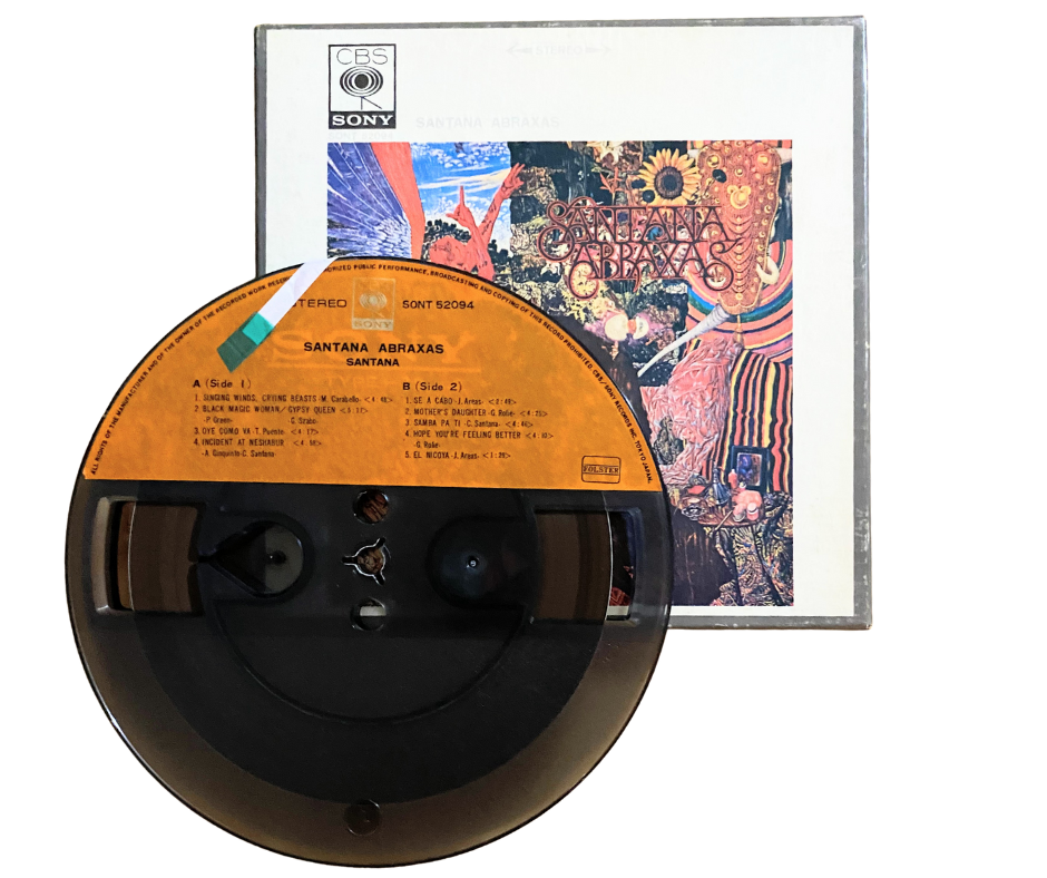 7 1/2 ips Abraxas, Santana- CBS Japan Only - 4 track reel to reel tape